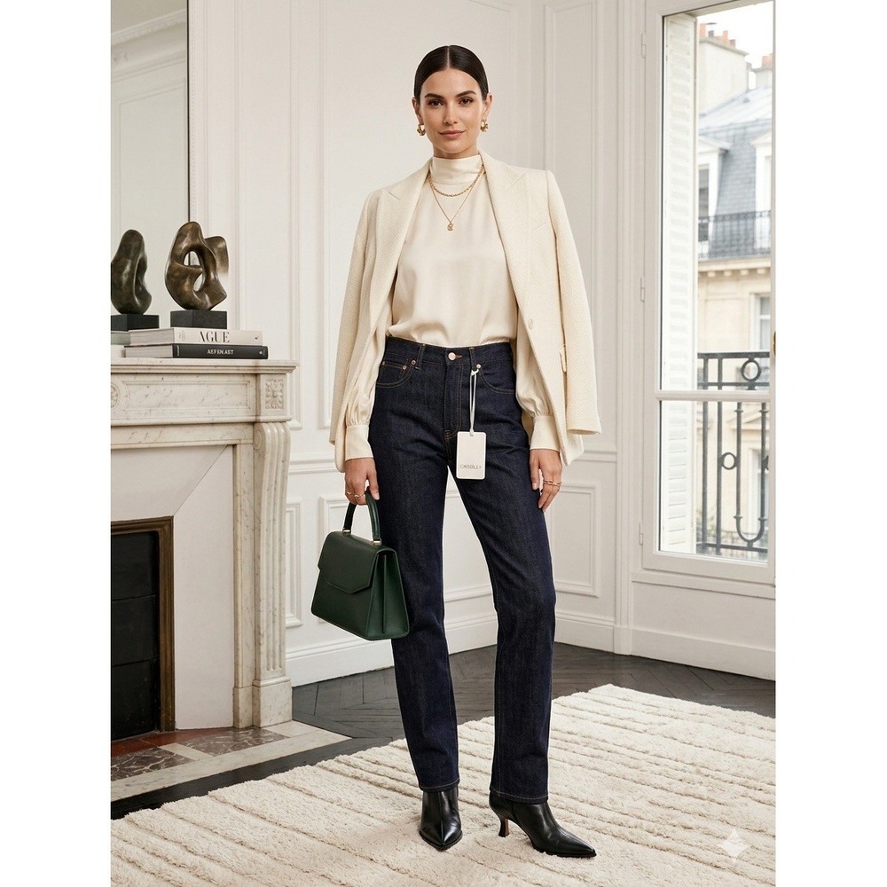 Crossley Italy Dark Wash Straight Leg Denim Jeans Women's Size 26 NWT NEW